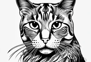 cat with logo "MRBG" tattoo idea