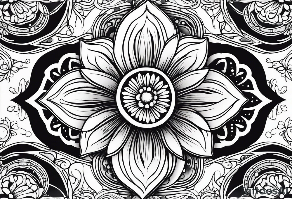 Galaxy with an Indian blanket flower tattoo idea