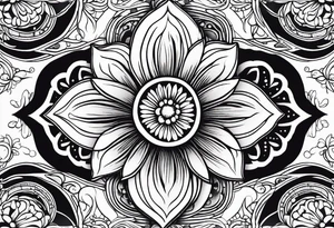 Galaxy with an Indian blanket flower tattoo idea