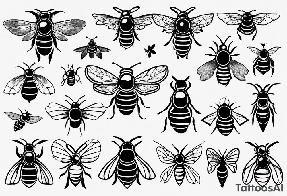 seitenansicht einer biene tattoo idea