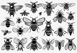seitenansicht einer biene tattoo idea