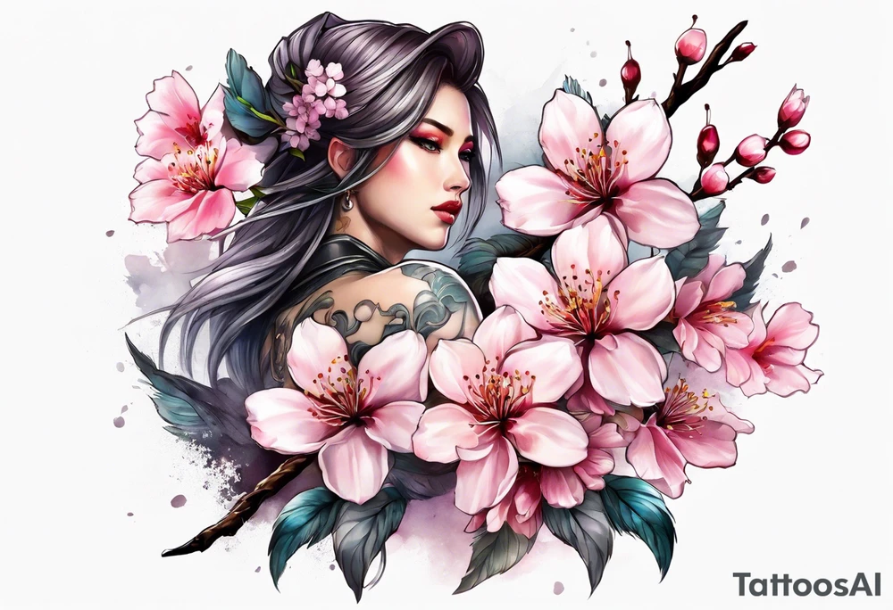 Gladius and cherry blossom tattoo idea