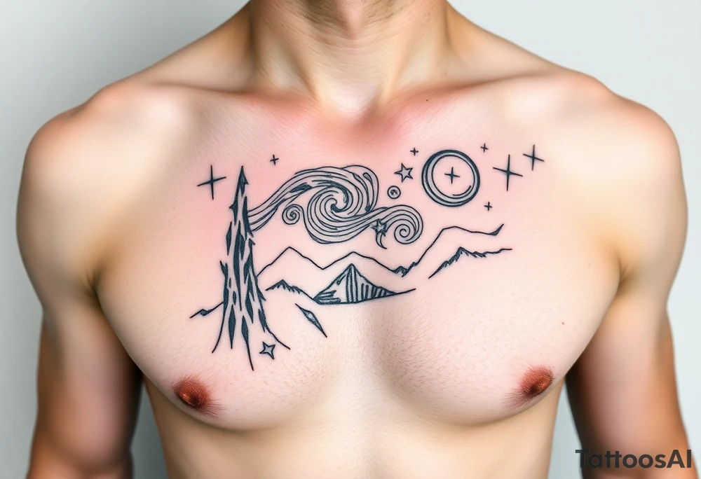 Starry night tattoo idea