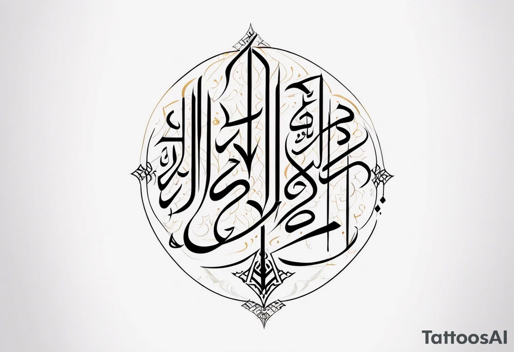 Arabic calligraphy in a straight sentence tattoo idea