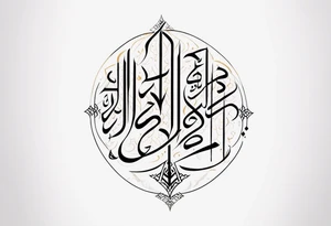 Arabic calligraphy in a straight sentence tattoo idea