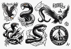 The snake is fighting with an eagle tattoo idea