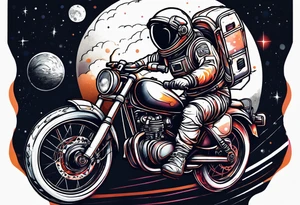 astronaut riding bicycle tattoo idea