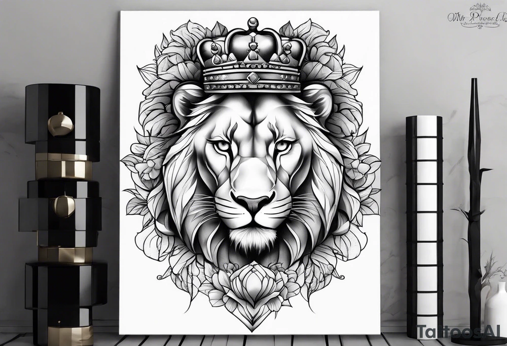 2 princess lioness tattoo idea