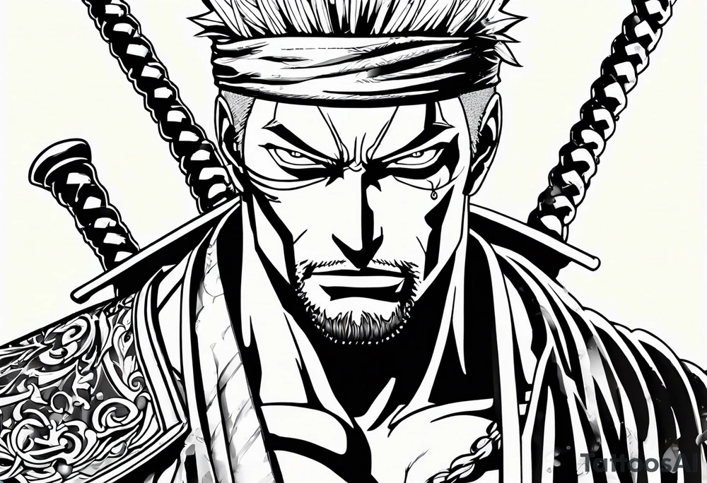 zoro one piece, tattoo idea