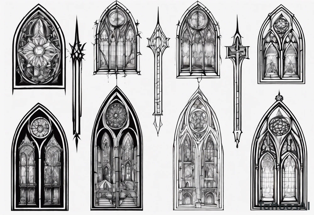 Gothic cathedral window tattoo idea