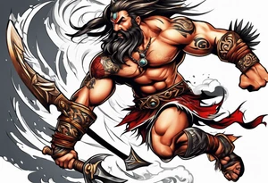 leaping barbarian tattoo idea