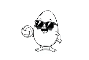 walking egg in sunglasses,
, holding a volleyball tattoo idea