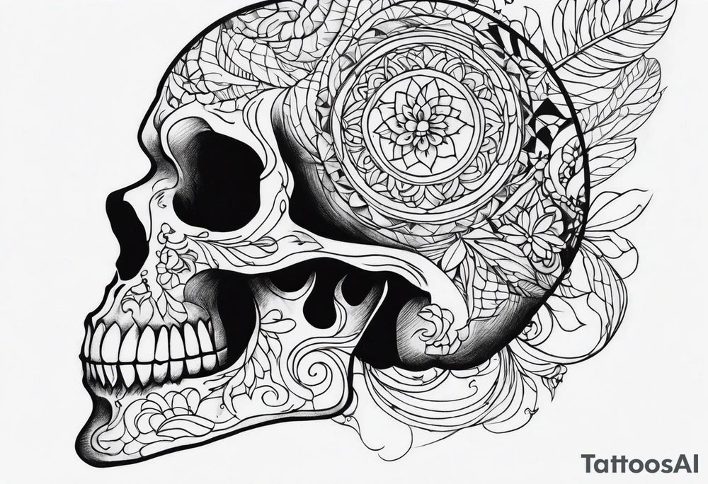 SIDE VIEW SKULL tattoo idea