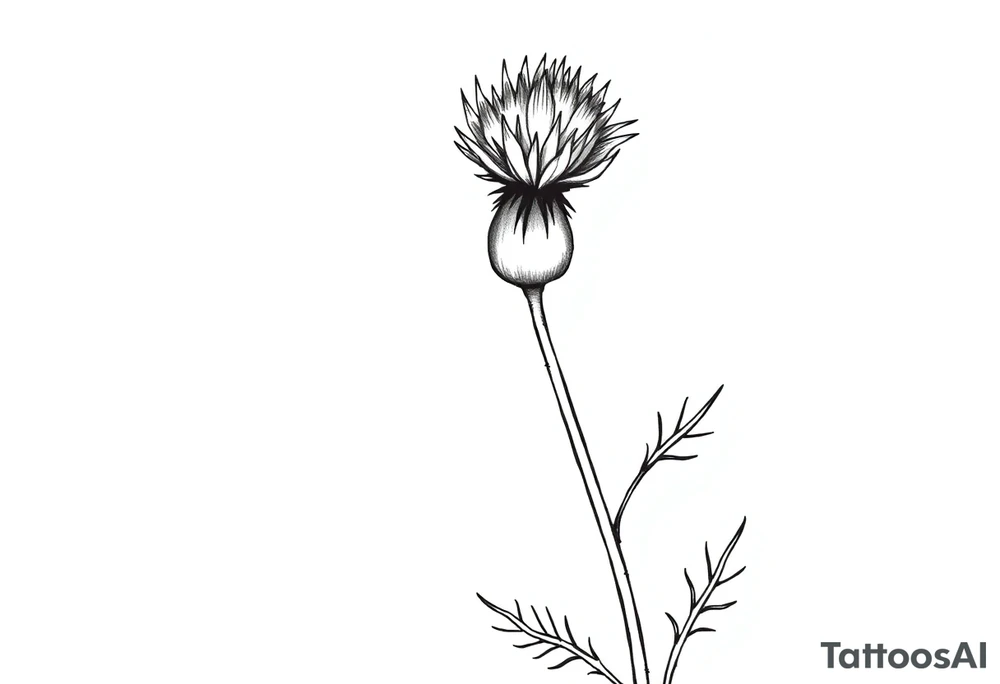 thistle minimalist for hand with message tattoo idea