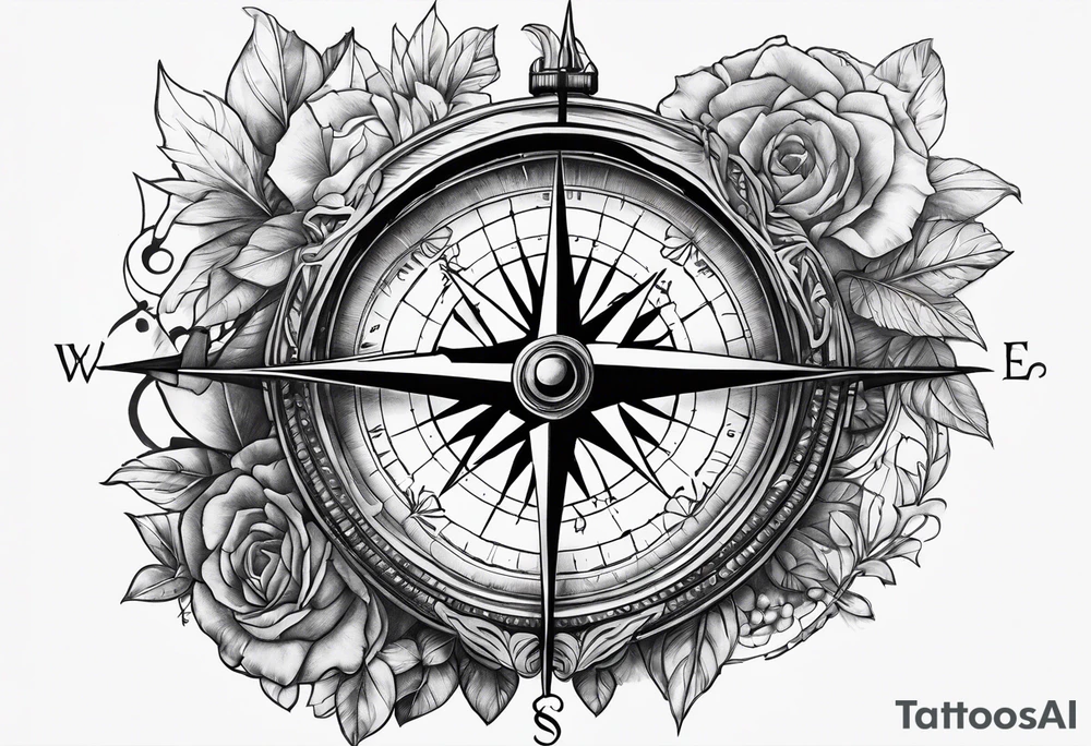 Broken compass tattoo idea