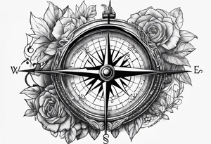 Broken compass tattoo idea
