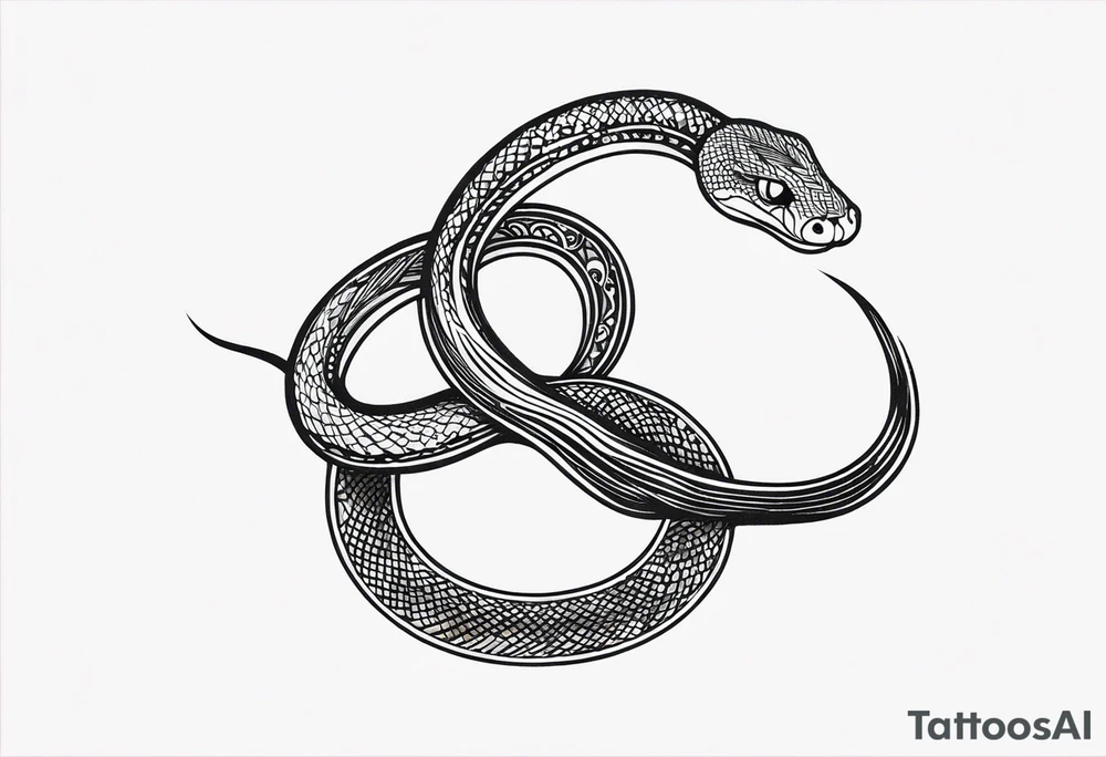 top of a snake straight line tattoo idea