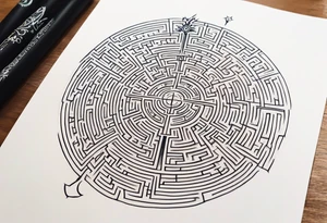 Labyrinth, Castle, North Star tattoo idea