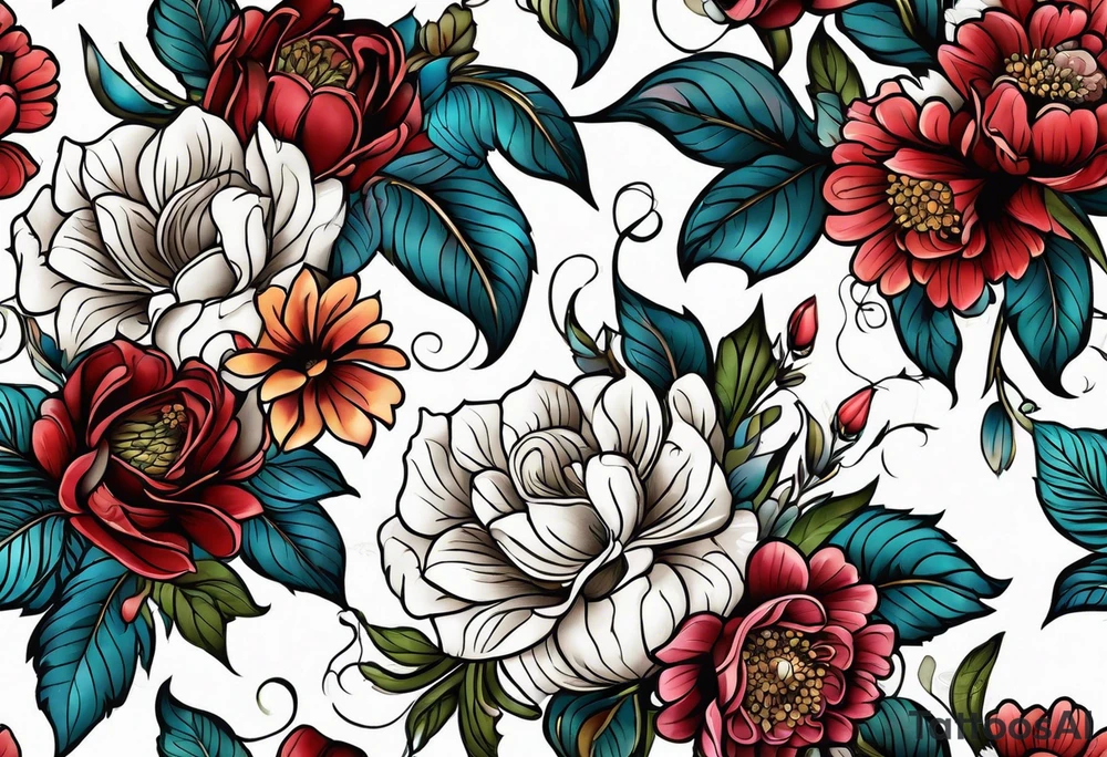 FLORAL PATTERN, SEEMLESS tattoo idea