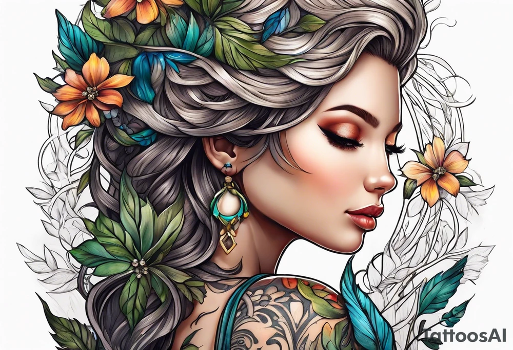 Wood nymph made or bark and branches. tattoo idea