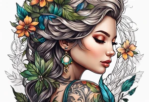 Wood nymph made or bark and branches. tattoo idea