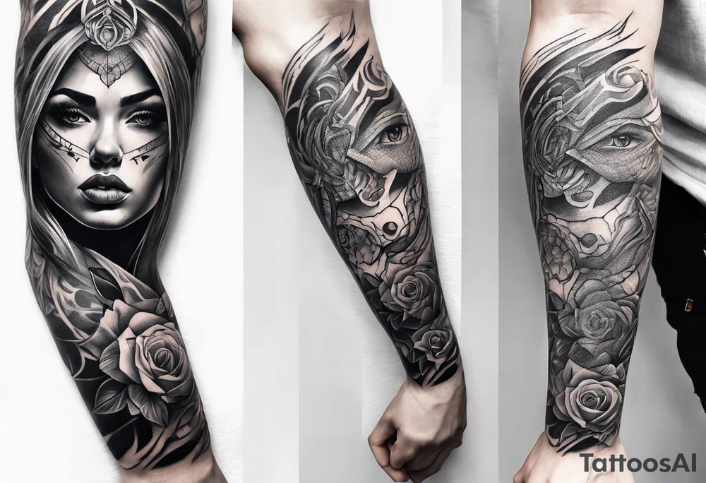 excrutiating pain on arm sleeve tattoo idea