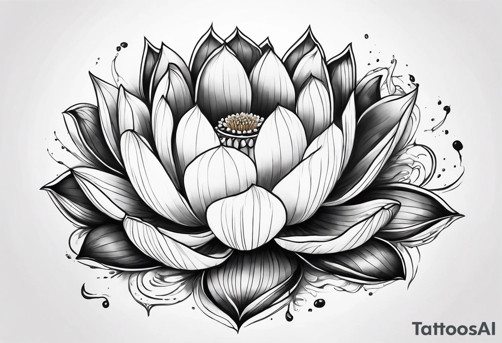bleeding lotus flower tattoo idea