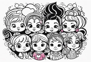 5 SMALL CHILDREN, OF DIFFERENT RACES, 8 EARS OLD tattoo idea