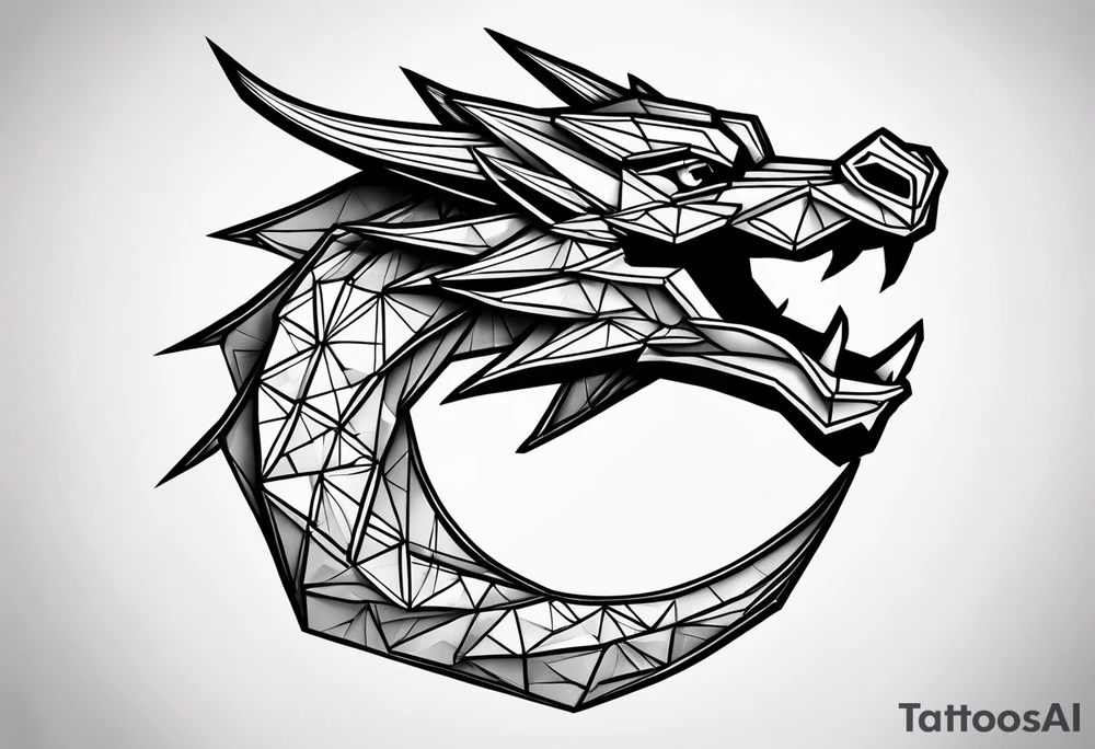 Origami dragon tattoo idea