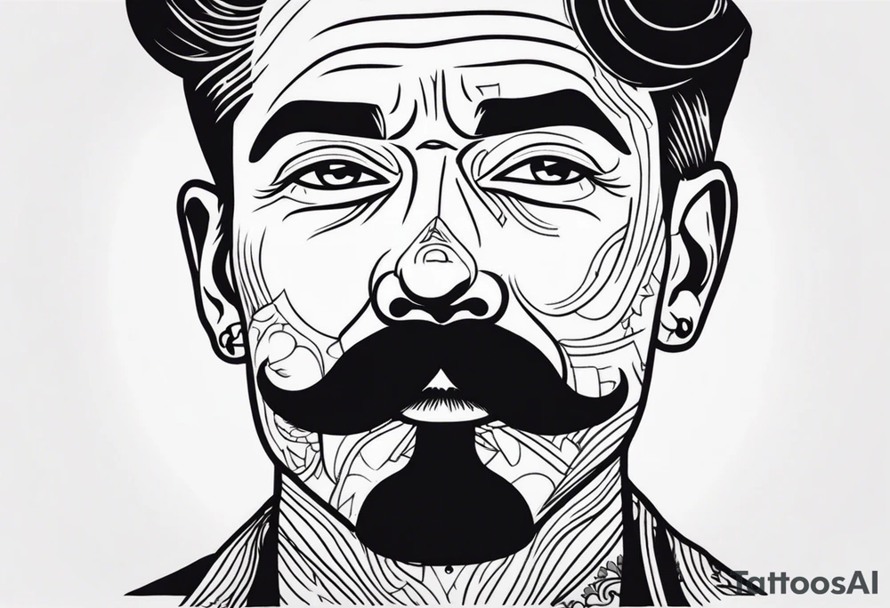 traditional tattoo of man with mustash tattoo idea