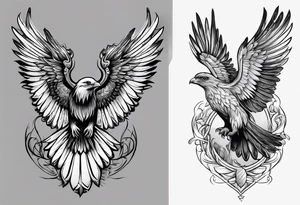 Eine weiße Taube von der Seite tattoo idea