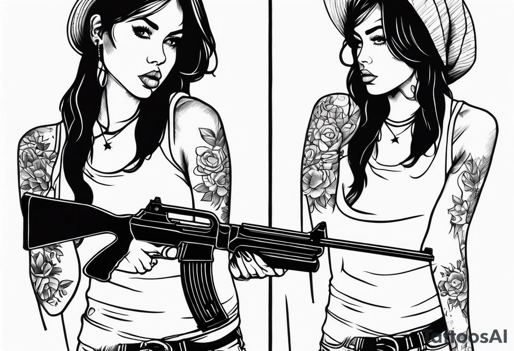 girl with a shotgun tattoo idea