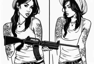 girl with a shotgun tattoo idea