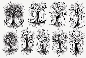 music speaker note tree stave note tattoo idea