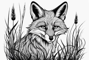 Creepy fox in the reeds evil gross tattoo idea