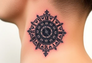 vintage roman numerals within ornate clockwork mechanism tattoo idea