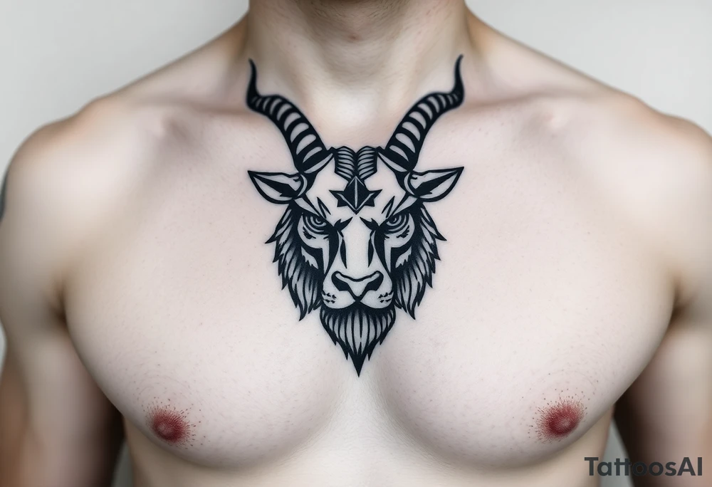 Capricorn head  10x15 cm 
Neutral face tattoo idea