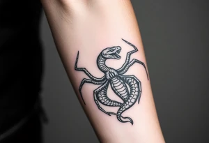 Snake wrapped from a spider tattoo idea