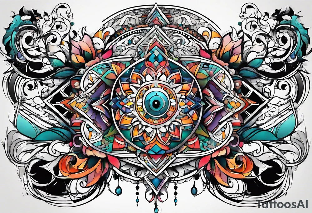 abstract on hand, no people tattoo idea