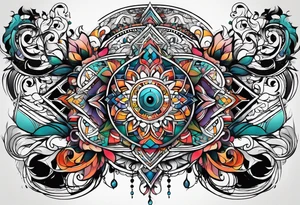 abstract on hand, no people tattoo idea