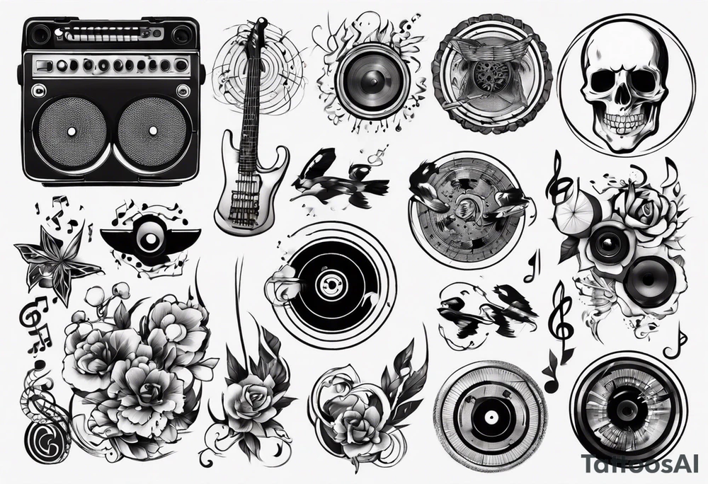 music sound tattoo idea