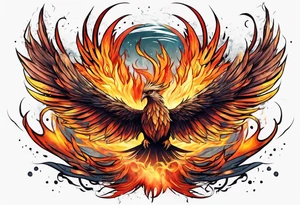 Phoenix rising from the ashes tattoo idea