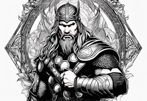 Thor with an Atheist "A" in the background tattoo idea