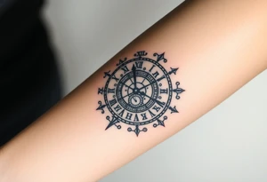 vintage roman numerals within ornate clockwork mechanism tattoo idea