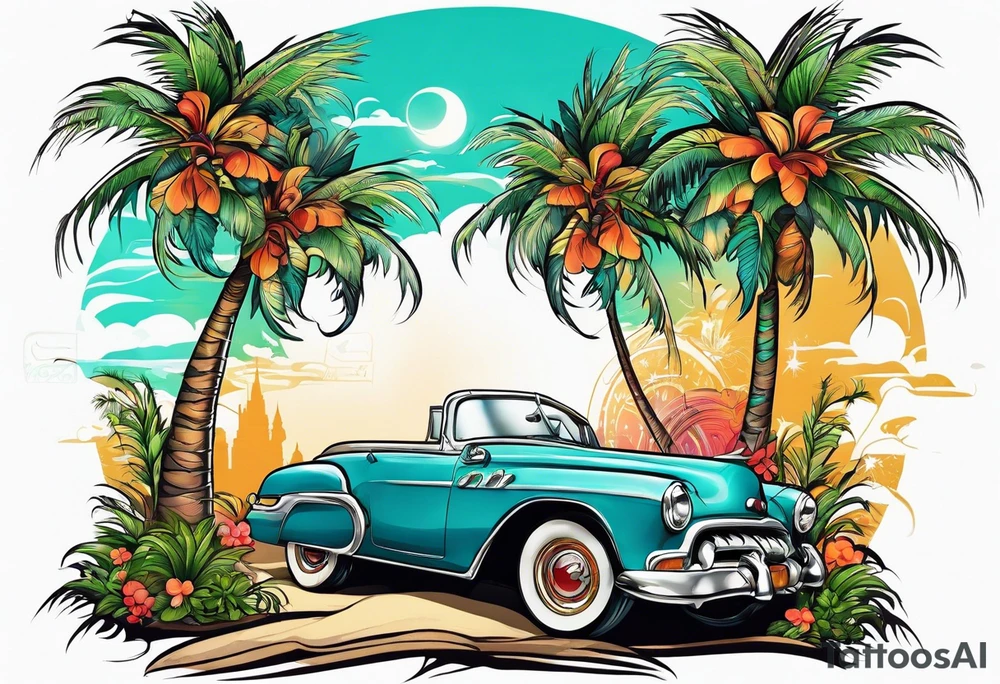 disney palm tree tattoo idea