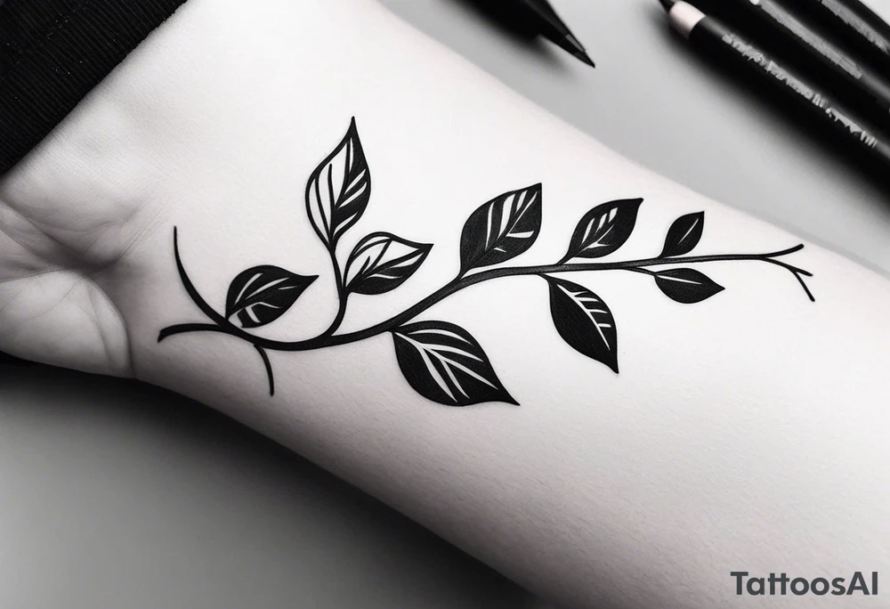 A rugged vine stem wrapping around forearm tattoo idea