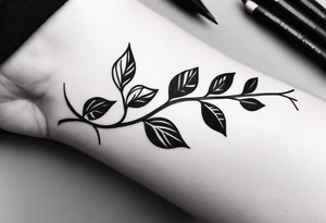 A rugged vine stem wrapping around forearm tattoo idea