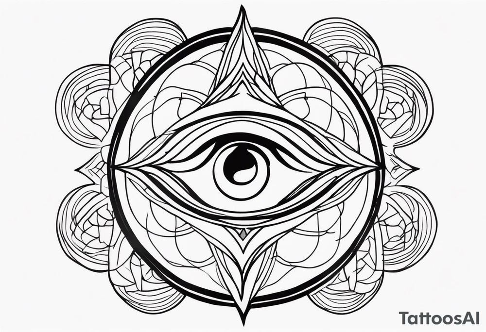 feminine spiritual third eye chakra aligned tattoo idea