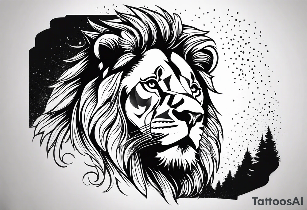 realistic laying lion tattoo idea
