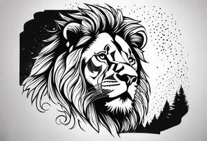 realistic laying lion tattoo idea